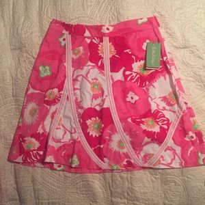 Lilly Pulitzer cherry begonias Sonia skirt 0 nwt